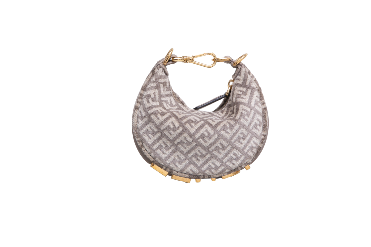 FENDI FENDIGRAPHY NANO TERCIOPELO FF GRIGIO