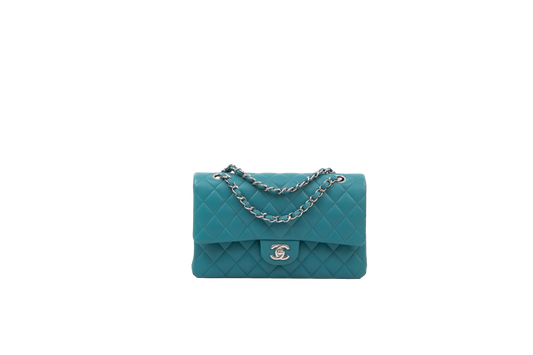 CHANEL DOUBLE FLAP CLASSIC MEDIUM TURQUOISE