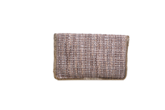 STELLA MCCARTNEY WOVEN BOUCLE FOLD OVER FALABELLA METALLIC