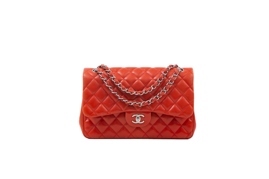 CHANEL JUMBO DOUBLE FLAP CORAL LAMBSKIN