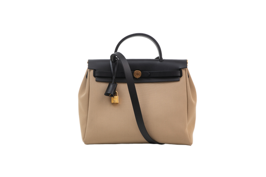 HERMÈS HERBAG 31 BEIGE CANVAS HARDWARE GOLD