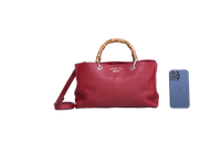 GUCCI TOTE LARGE SHOPPER BAMBOO HANDLE RED