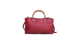 GUCCI TOTE LARGE SHOPPER BAMBOO HANDLE RED