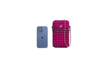 CHANEL PHONE HOLDER TWEED CHAIN AROUND PINK