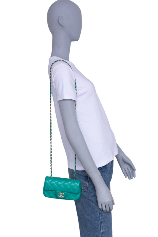 CHANEL EXTRA MINI SF LAMBSKIN GREEN