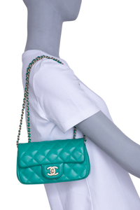 CHANEL EXTRA MINI SF LAMBSKIN GREEN