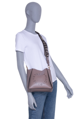 STELLA MCCARTNEY ECO ALTER NAPPA PERFORATED MINI DARK TAUPE