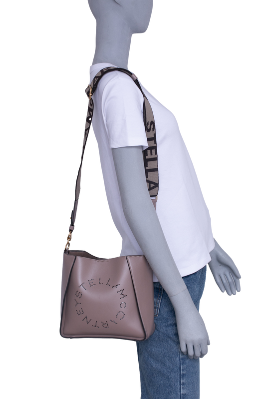 STELLA MCCARTNEY ECO ALTER NAPPA PERFORATED MINI DARK TAUPE
