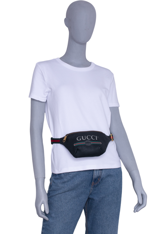 GUCCI POCHETTE LOGO PRINT SMALL BLACK