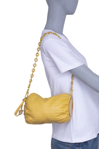 DESAPEGO MARIA VICTORIA TINOCO LOEWE BRACELET BAG IN PLEATED NAPPA YELLOW