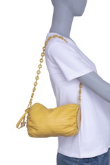 DESAPEGO MARIA VICTORIA TINOCO LOEWE BRACELET BAG IN PLEATED NAPPA YELLOW
