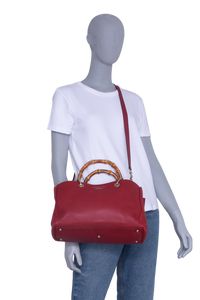 GUCCI TOTE LARGE SHOPPER BAMBOO HANDLE RED