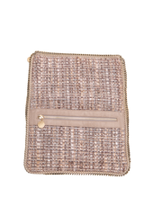 STELLA MCCARTNEY WOVEN BOUCLE FOLD OVER FALABELLA METALLIC