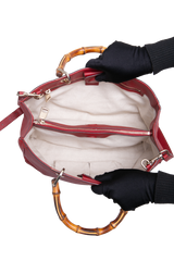 GUCCI TOTE LARGE SHOPPER BAMBOO HANDLE RED
