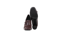 TOD'S MOCASSIM SALTO COURO VINHO