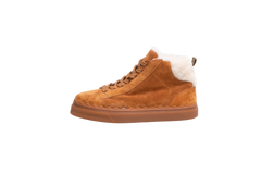 CHLOE SNEAKERS LAUREN SHEARLING HIGH TOP BROWN -  39 BR