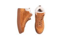 CHLOE SNEAKERS LAUREN SHEARLING HIGH TOP BROWN -  39 BR