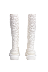 VALENTINO ATELIER ROSE RUBBER TALL RAIN BOOTS IVOIRE - 36 BR