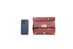 VALENTINO ROMAN ROCKSTUD SMALL COGNAC