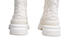 VALENTINO ATELIER ROSE RUBBER TALL RAIN BOOTS IVOIRE - 36 BR
