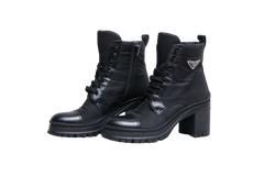 PRADA BOOT RE-NYLON SPAZZOLATO BLACK - 37 1/2 BR