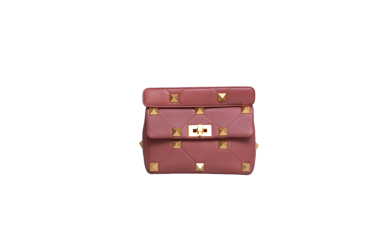 VALENTINO ROMAN ROCKSTUD SMALL COGNAC