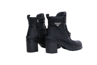 PRADA BOOT RE-NYLON SPAZZOLATO BLACK - 37 1/2 BR