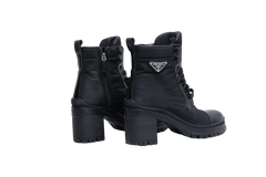 PRADA BOOT RE-NYLON SPAZZOLATO BLACK - 37 1/2 BR