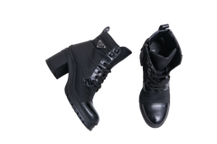 PRADA BOOT RE-NYLON SPAZZOLATO BLACK - 37 1/2 BR