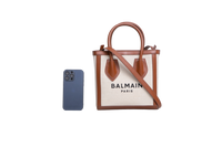 BALMAIN B-ARMY TOTE CANVAS NEUTRAL