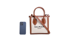 BALMAIN B-ARMY TOTE CANVAS NEUTRAL