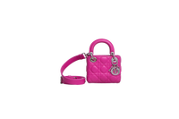 DIOR LADY DIOR MICRO LAMBSKIN CANNAGE PINK