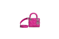 DIOR LADY DIOR MICRO LAMBSKIN CANNAGE PINK