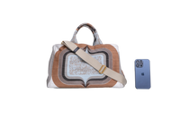PRADA CANAPA TOTE BAG MULTICOLOR PRINTED TAN