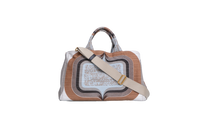 PRADA CANAPA TOTE BAG MULTICOLOR PRINTED TAN