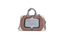 PRADA CANAPA TOTE BAG MULTICOLOR PRINTED TAN