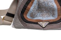 PRADA CANAPA TOTE BAG MULTICOLOR PRINTED TAN