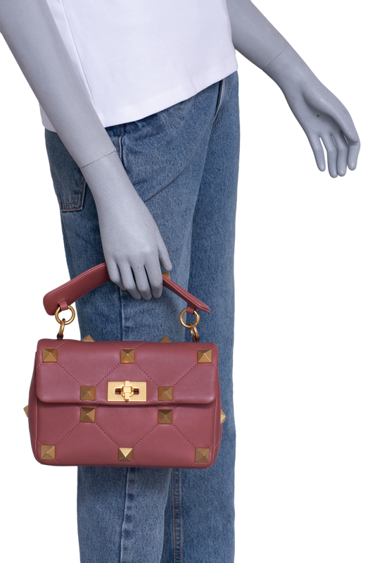 VALENTINO ROMAN ROCKSTUD SMALL COGNAC