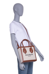 BALMAIN B-ARMY TOTE CANVAS NEUTRAL