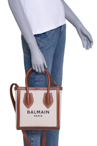 BALMAIN B-ARMY TOTE CANVAS NEUTRAL