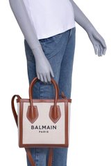 BALMAIN B-ARMY TOTE CANVAS NEUTRAL