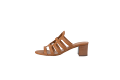 HERMÈS SANDAL CELENA CARAMEL HEELS BLOCK - 38 BR