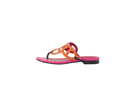 HERMÈS FLIP FLOP BEACH PINK & ORANGE - 38 BR