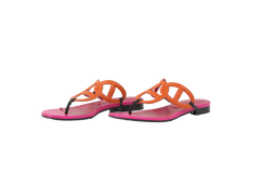 HERMÈS FLIP FLOP BEACH PINK & ORANGE - 38 BR