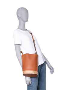 LOEWE GATE BUCKET TAN & RAFFIA