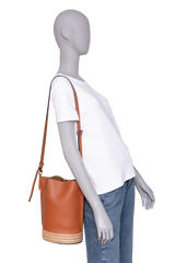LOEWE GATE BUCKET TAN & RAFFIA