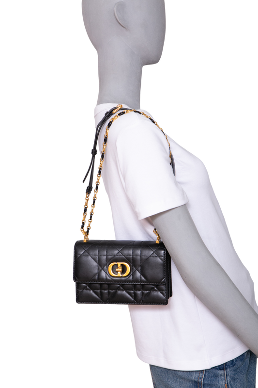 DIOR MISS CARO CANNAGE LAMBSKIN BLACK