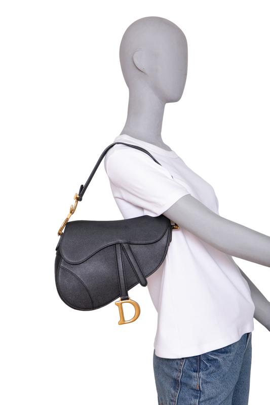 DIOR SADDLE MEDIUM GRAINED CALFSKIN BLACK
