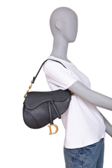 DIOR SADDLE MEDIUM GRAINED CALFSKIN BLACK