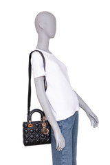 DIOR MINI LADY DIOR CANNAGE BLACK